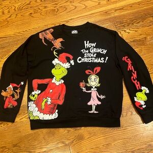Men’s Black Grinch Christmas Sweatshirt Sz Med